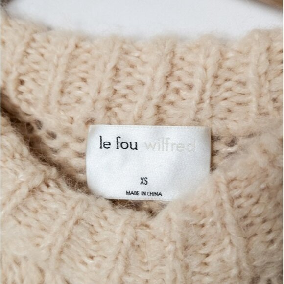 ARITZIA WILFRED Le Fou Shimmy Sweater Pearl Gisele Alpaca Wool Crew XS Aritzia - Picture 13 of 15